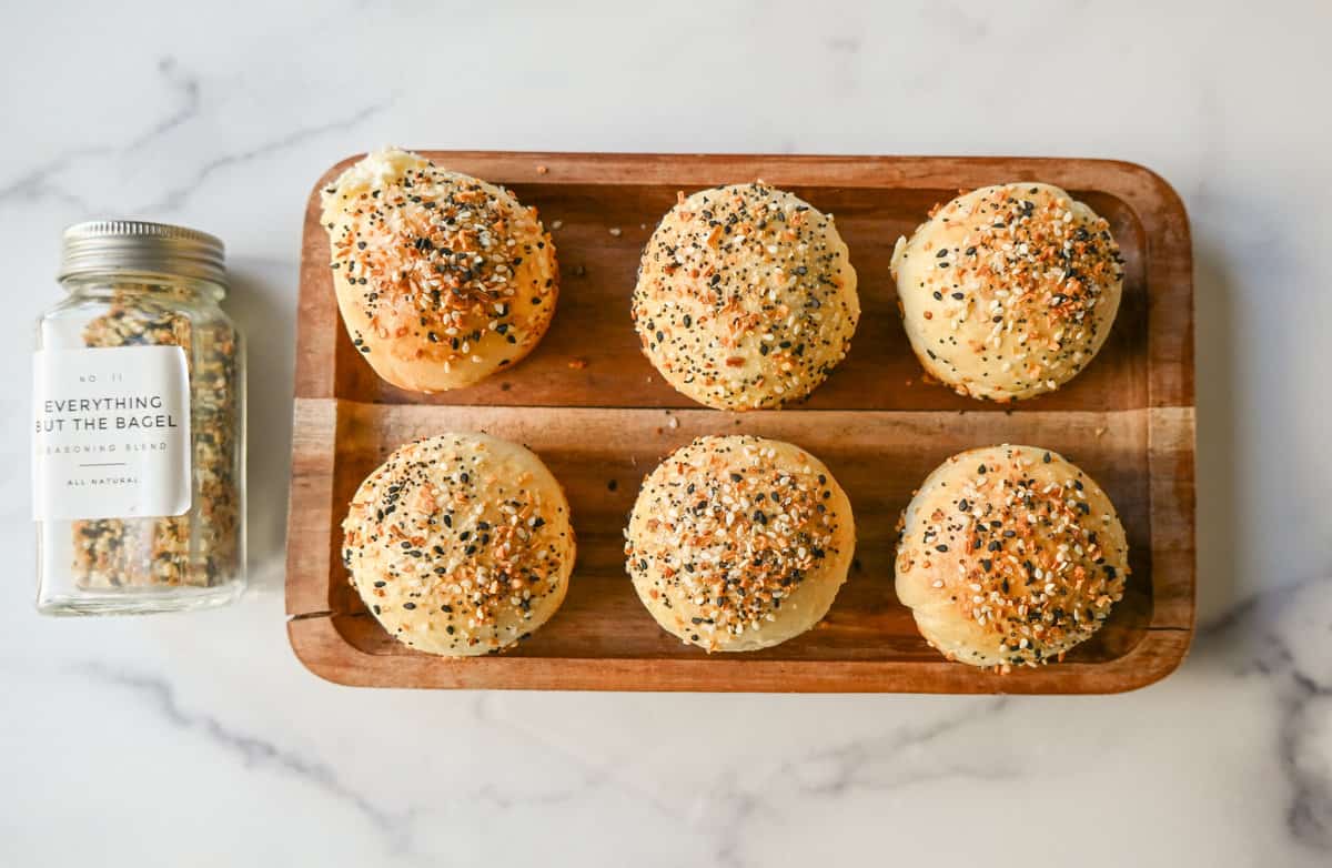 Everything Bagel Cream Cheese Bites. These viral Cream Cheese Filled Everything Bagel Bites are so easy to make and everyone loves them! These Stuffed Bagel Minis are an everything bagel and cream cheese all in one bite.