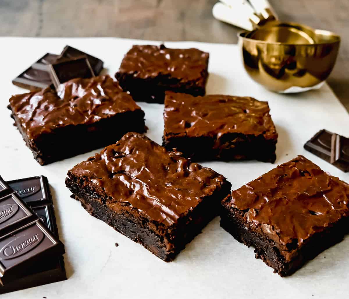 Brown Butter Brownies. The most fudgy, chewy chocolate brownies made with brown butter to make them even better! Everyone always asks for this easy homemade brownie recipe.