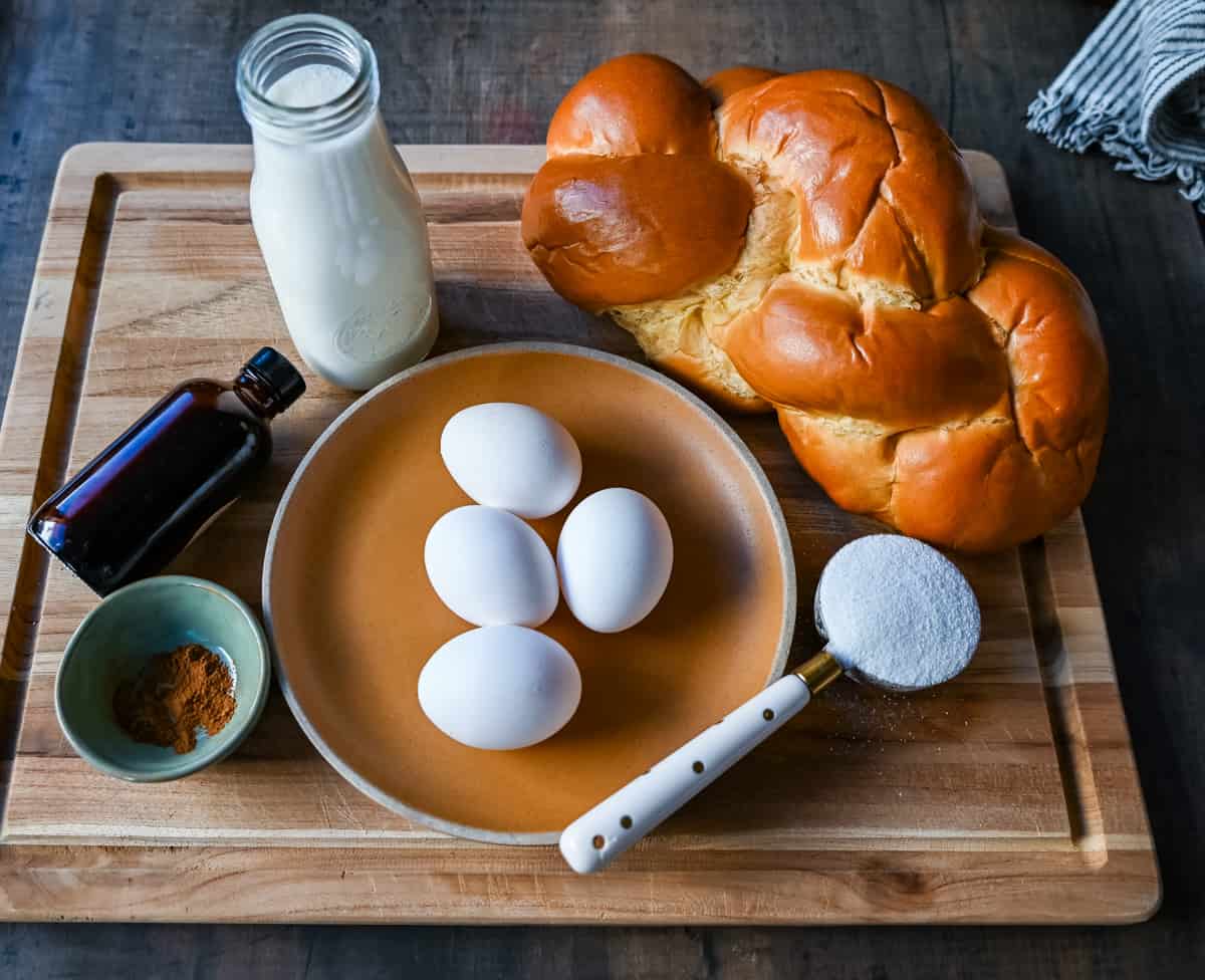 Best French Toast Ingredients. French Toast with Challah Bread and custard batter.