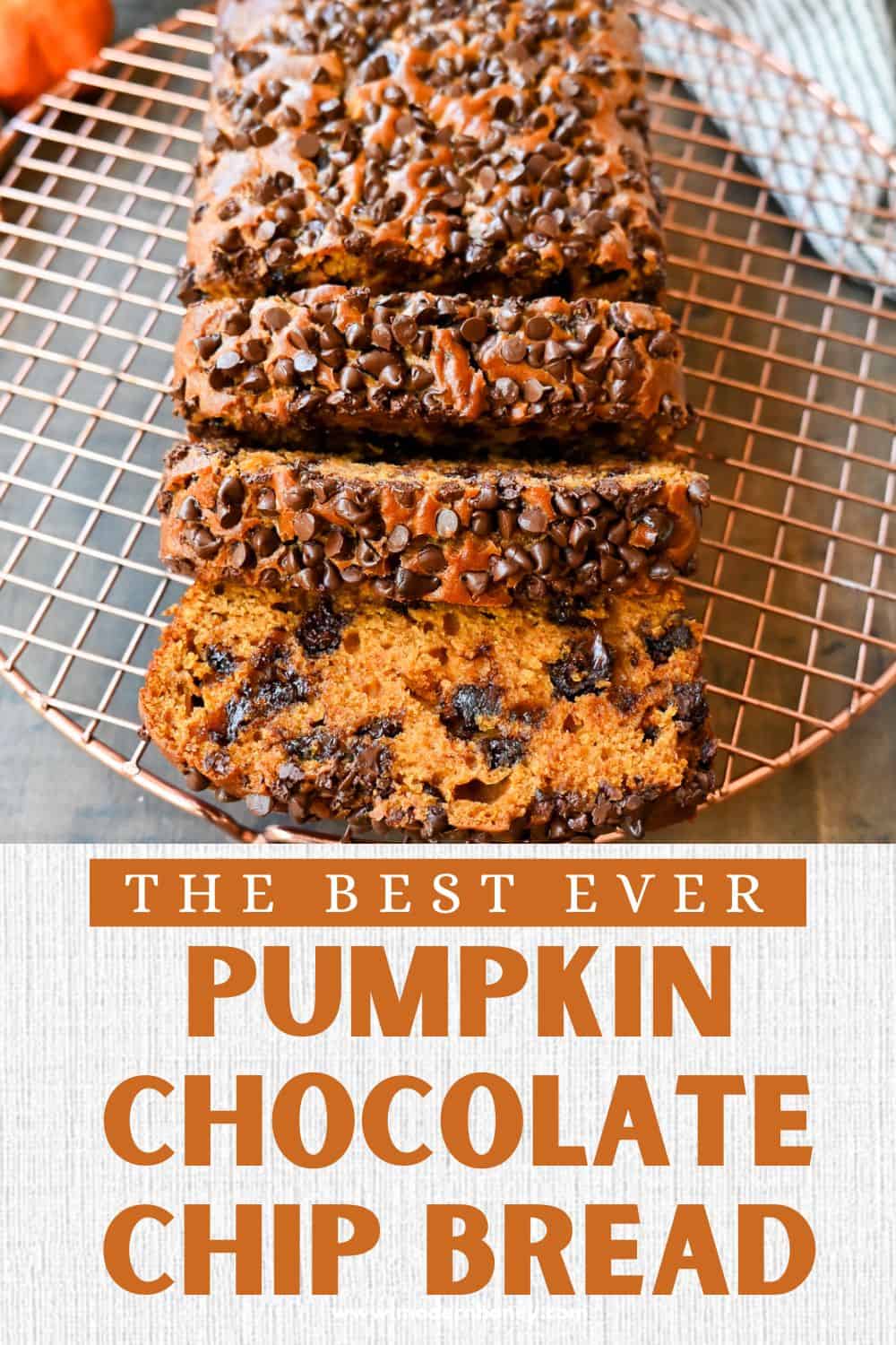 How to make the best pumpkin chocolate chip bread ever! This moist pumpkin spiced bread with chocolate chips will be a Fall favorite. It is the most perfect chocolate chip pumpkin bread. 