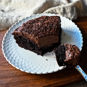 Chocolate Olive Oil Cake. Moist, rich chocolate cake made with olive oil and frosted with a homemade chocolate buttercream frosting. This is a decadent frosted chocolate cake recipe.