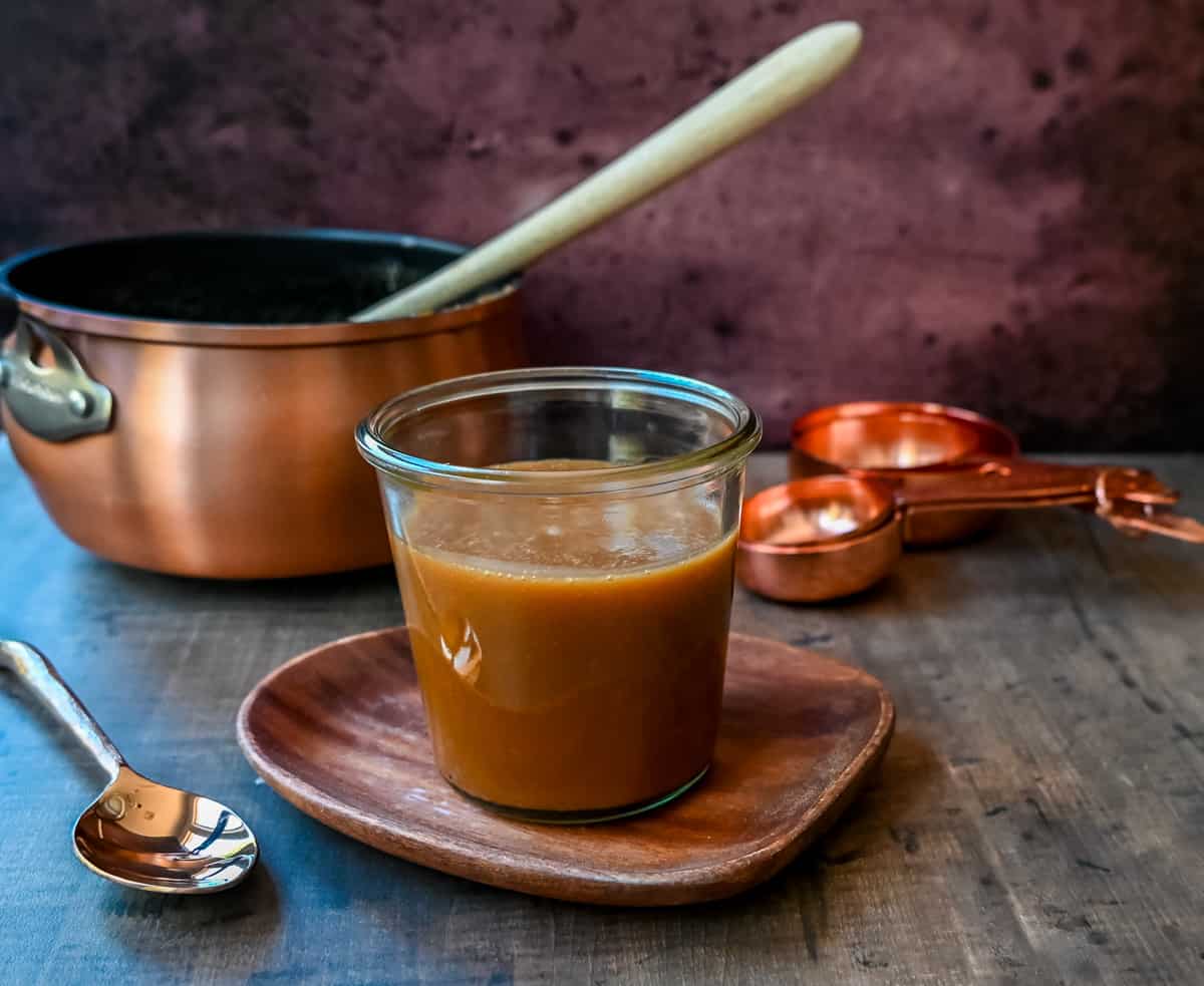 How to make rich, creamy homemade caramel sauce with only four ingredients and a foolproof method. This is the easiest, most delicious caramel sauce recipe!