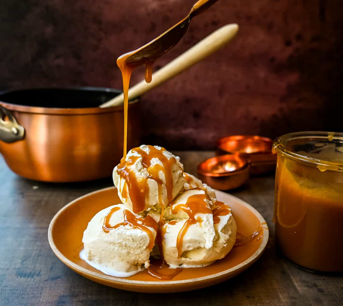 How to make rich, creamy homemade caramel sauce with only four ingredients and a foolproof method. This is the easiest, most delicious caramel sauce recipe!