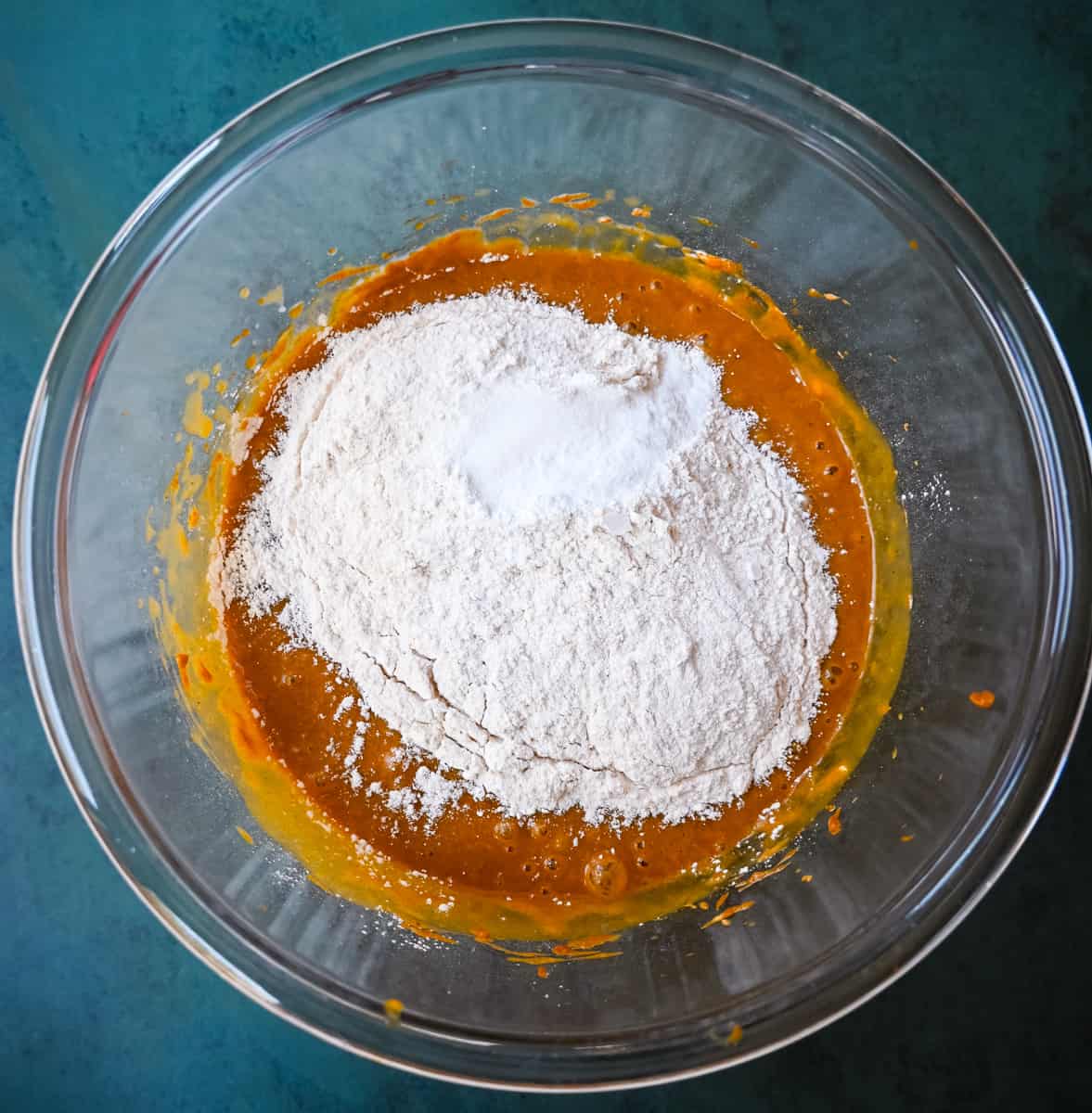 Pumpkin Bread Mixing Dry Ingredients.