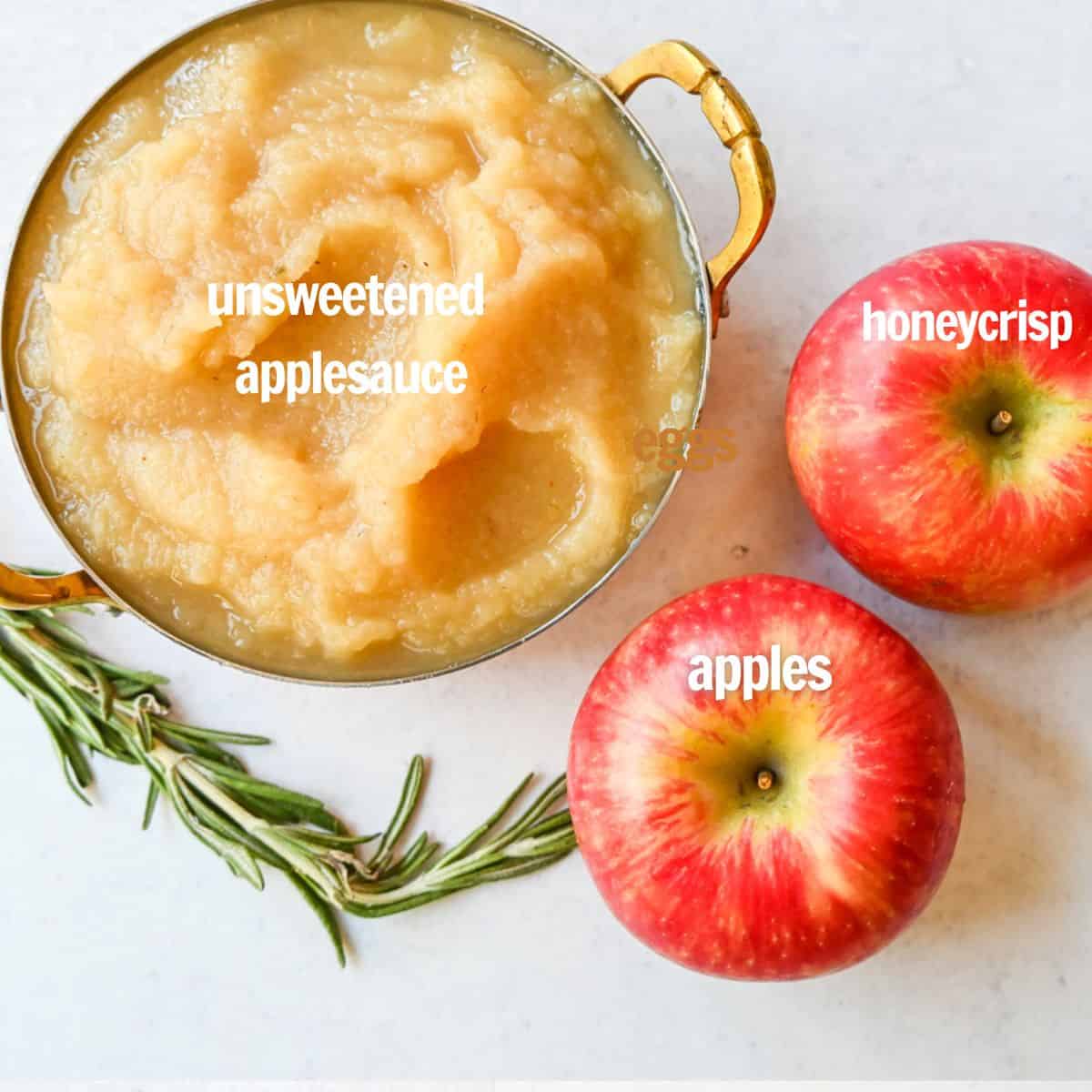 Apples and Applesauce in apple cake recipe.