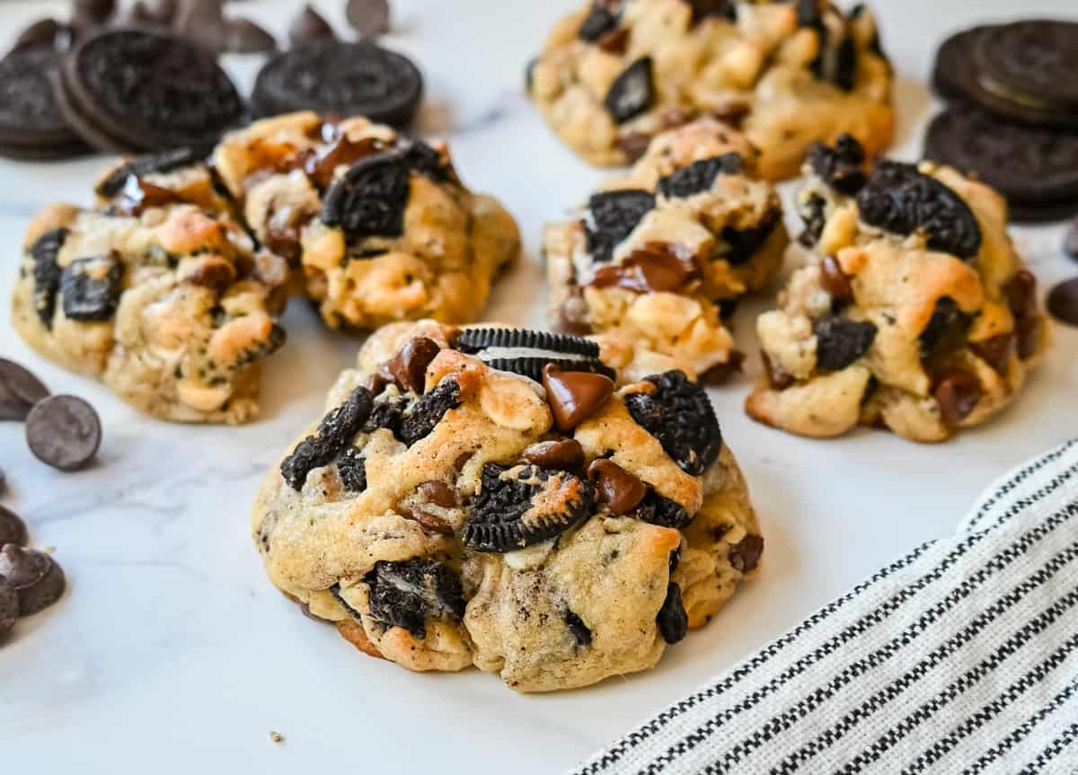 Bakery Style Oreo Cookies. Thick, soft bakery style chocolate chip OREO cookies. These OREO Cookies and Cream Cookies are soft, chewy and perfect for OREO lovers.