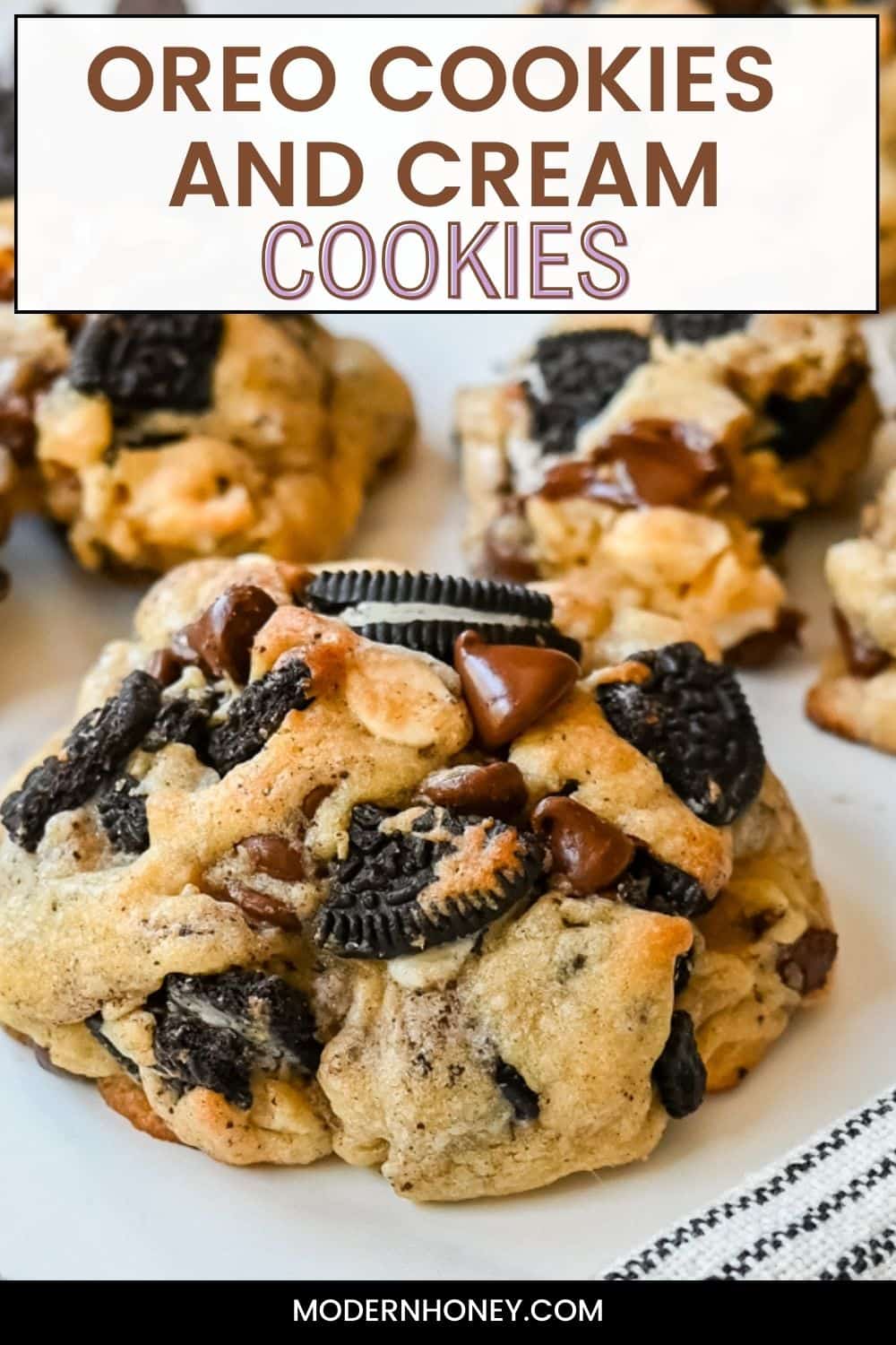 Bakery Style Oreo Cookies. Thick, soft bakery style chocolate chip OREO cookies. These OREO Cookies and Cream Cookies are soft, chewy and perfect for OREO lovers.