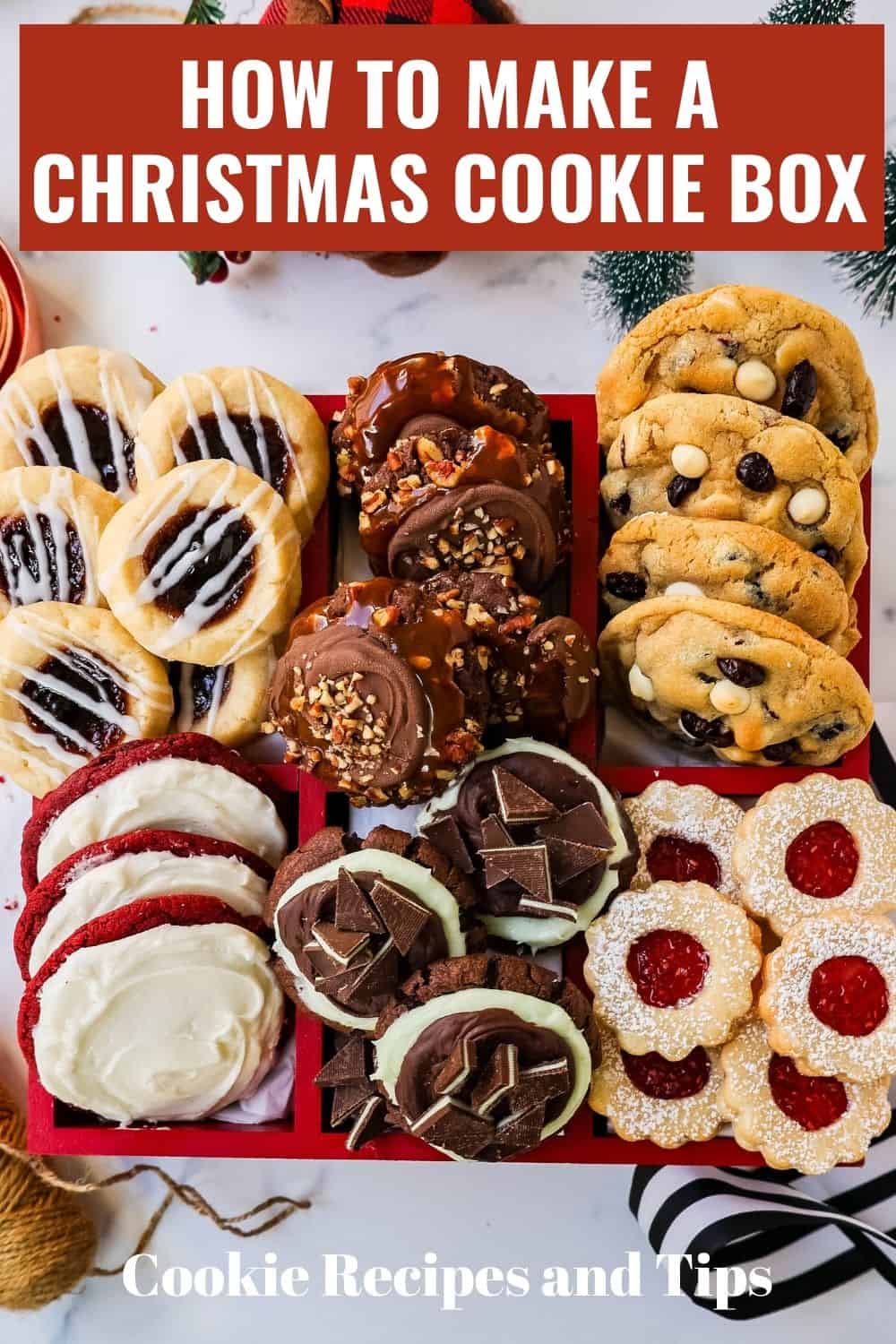 How to make a Christmas Cookie Box. Cookie recipes and tips and tricks for making a festive cookie box for Christmas.