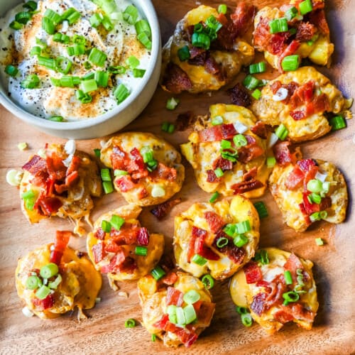 Loaded Smashed Potatoes with Bacon & Parmesan - The Original Dish