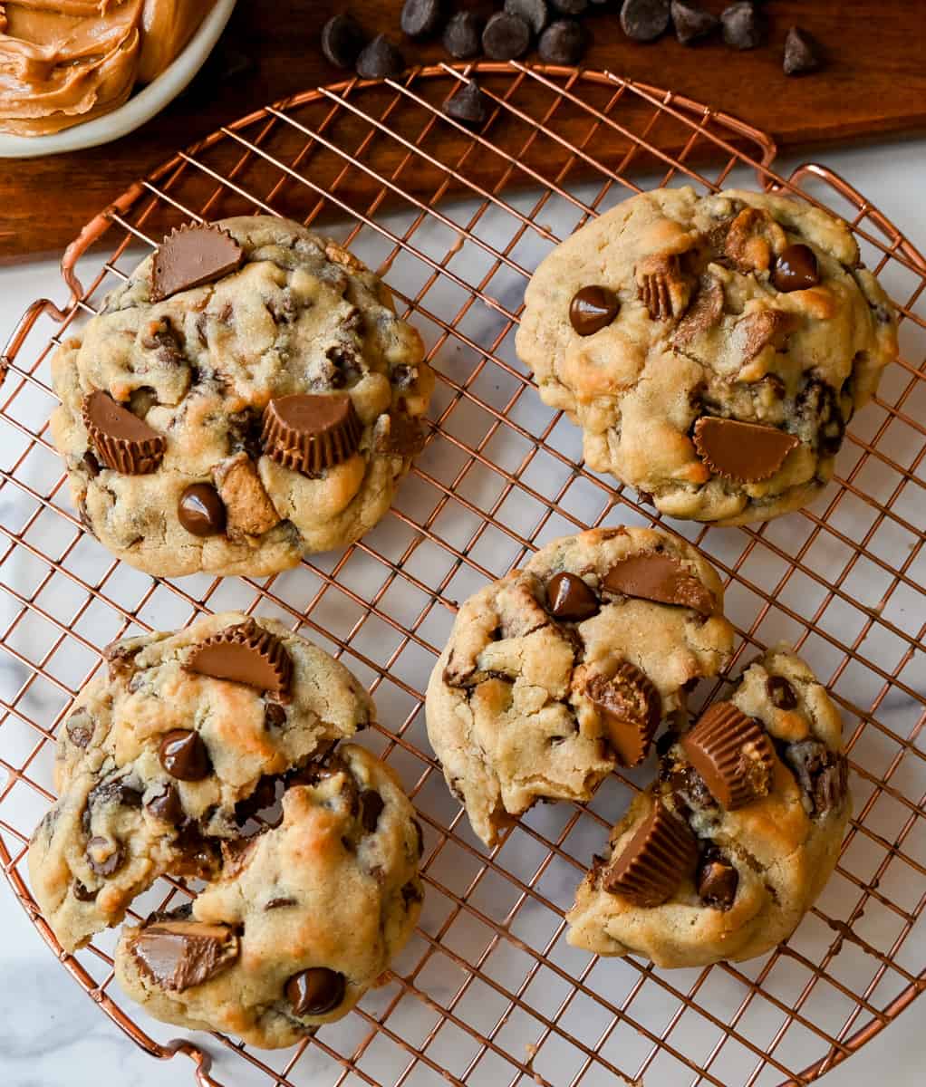 Reese's Chocolate Peanut Butter Cup Cookies. Soft, chewy, thick bakery-style chocolate peanut butter cup cookies made with Reese's peanut butter cups. Chocolate peanut butter lovers will love these cookies!