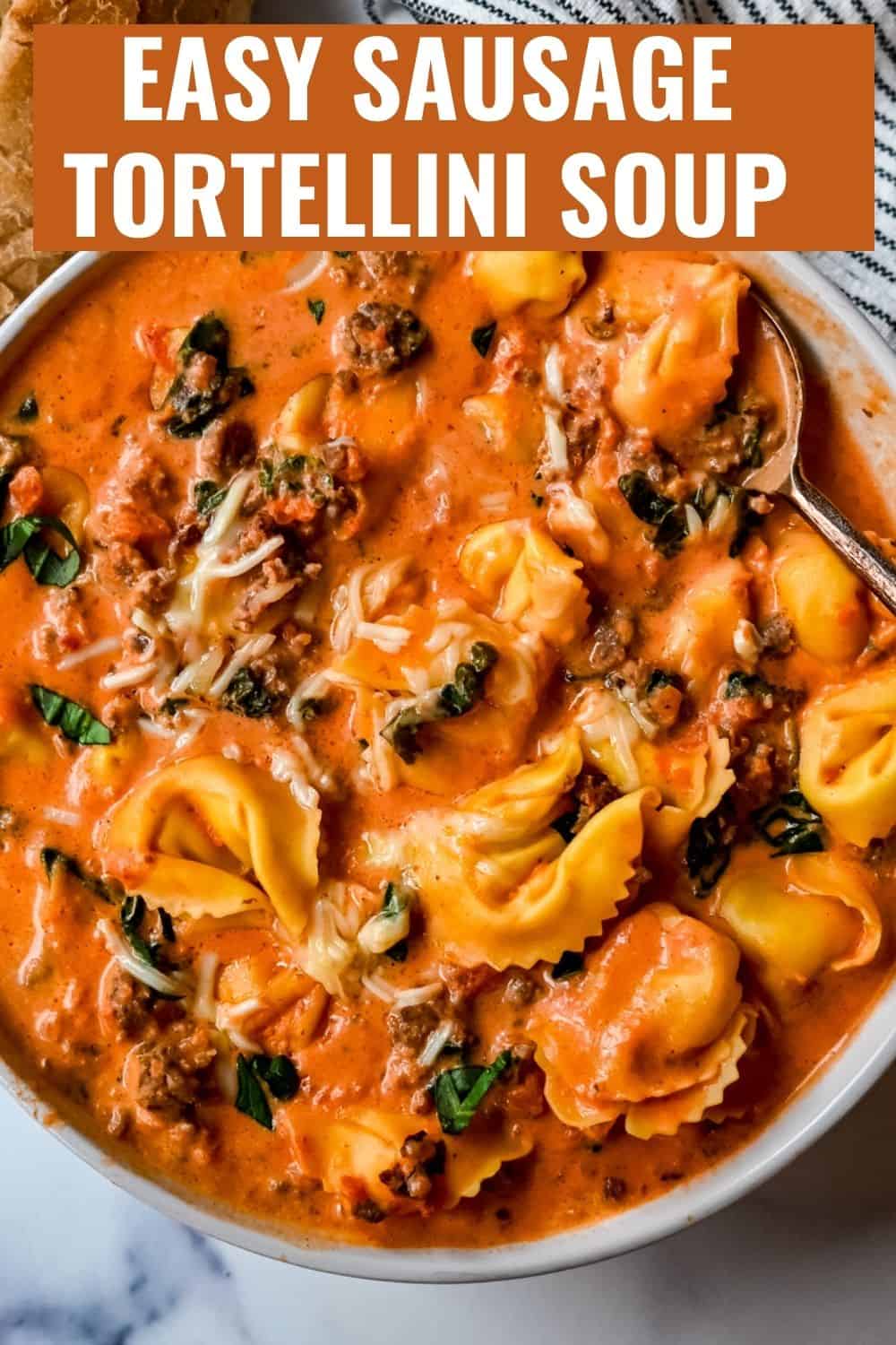 Creamy Sausage Tortellini Soup. An easy 6-ingredient Sausage Tortellini Soup is a family favorite. This popular soup recipe can be made on the stovetop or in a slow cooker. Rich, creamy, flavorful soup that everyone raves about!