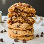 Bakery Style Oatmeal Chocolate Chip Cookies. These chewy oatmeal chocolate chip cookies are perfectly soft and chewy and filled with the perfect amount of oats and chocolate for the best chocolate chip oatmeal cookie.