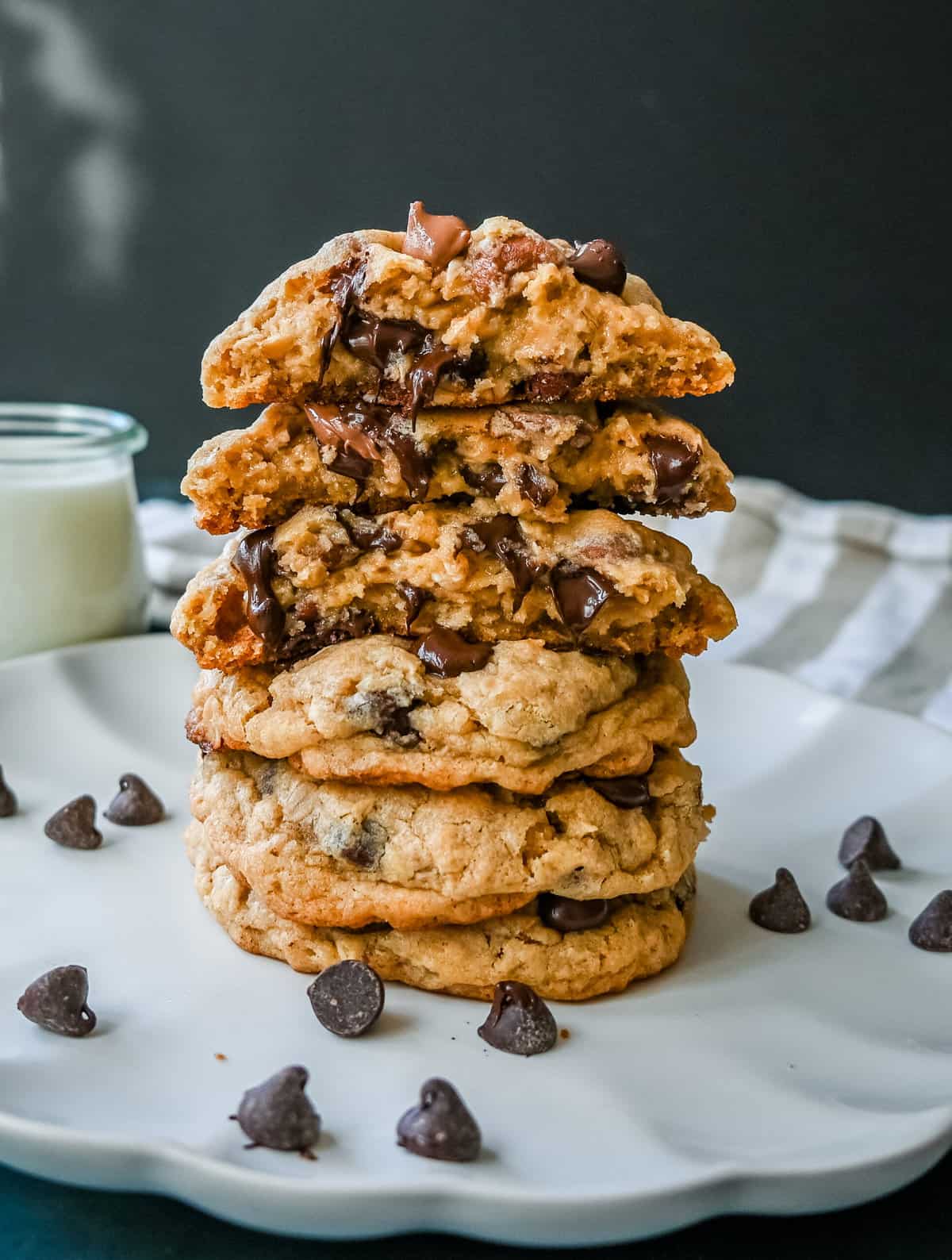 Bakery Style Oatmeal Chocolate Chip Cookies. These chewy oatmeal chocolate chip cookies are perfectly soft and chewy and filled with the perfect amount of oats and chocolate for the best chocolate chip oatmeal cookie.