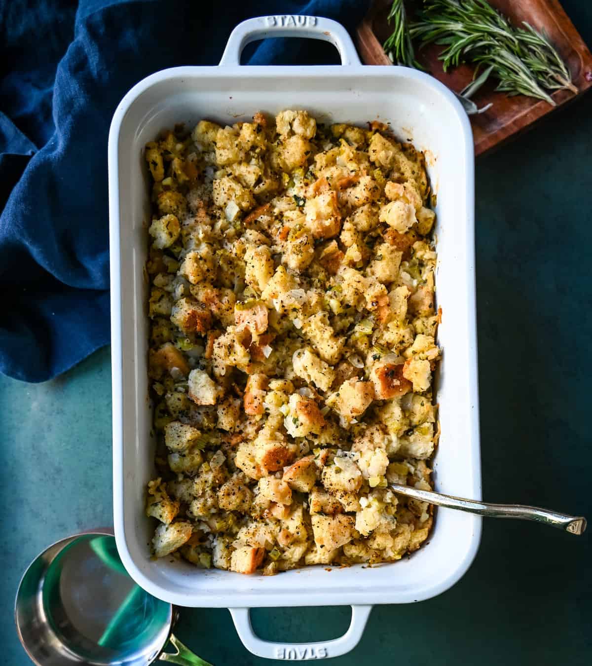 Classic Butter Herb Stuffing. How to make a foolproof, perfect, classic stuffing recipe with simple ingredients. This easy stuffing recipe is always a hit at Thanksgiving!