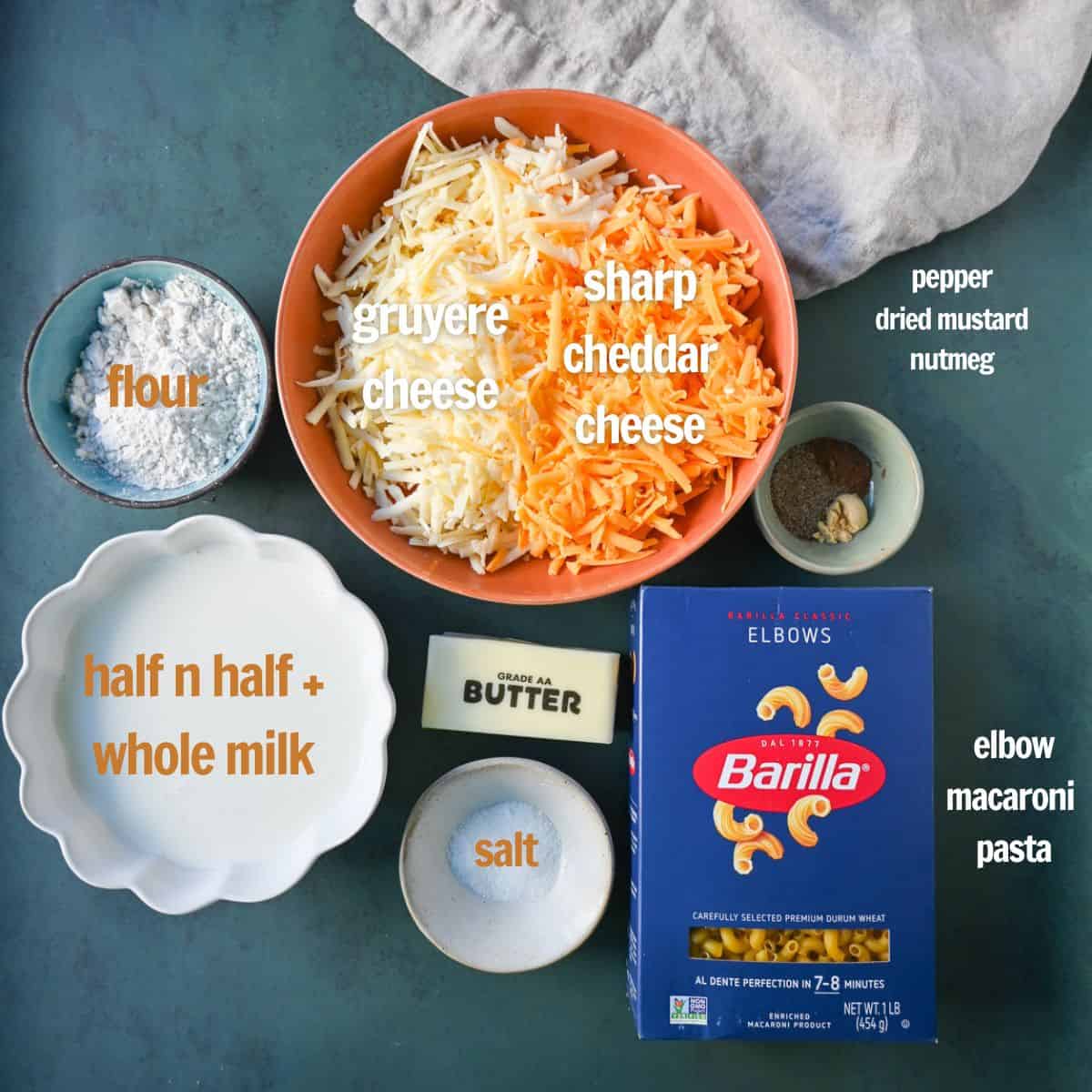 Homemade Mac and Cheese Ingredients