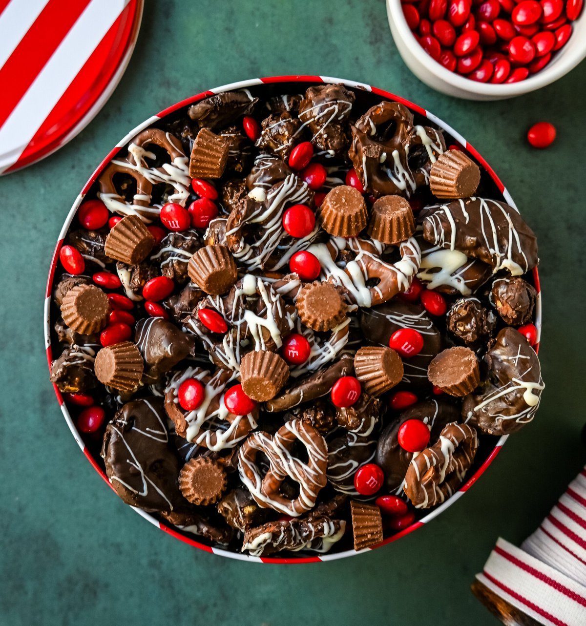 Jingle Jangle Christmas Chocolate Snack Mix. This popular chocolate snack mix inspired by Trader Joe's Jingle Jangle Holiday Mix is perfect for chocolate lovers. It is the best salty and sweet mix and is the perfect holiday treat to give to neighbors, friends, and family. You won't be able to stop eating it!