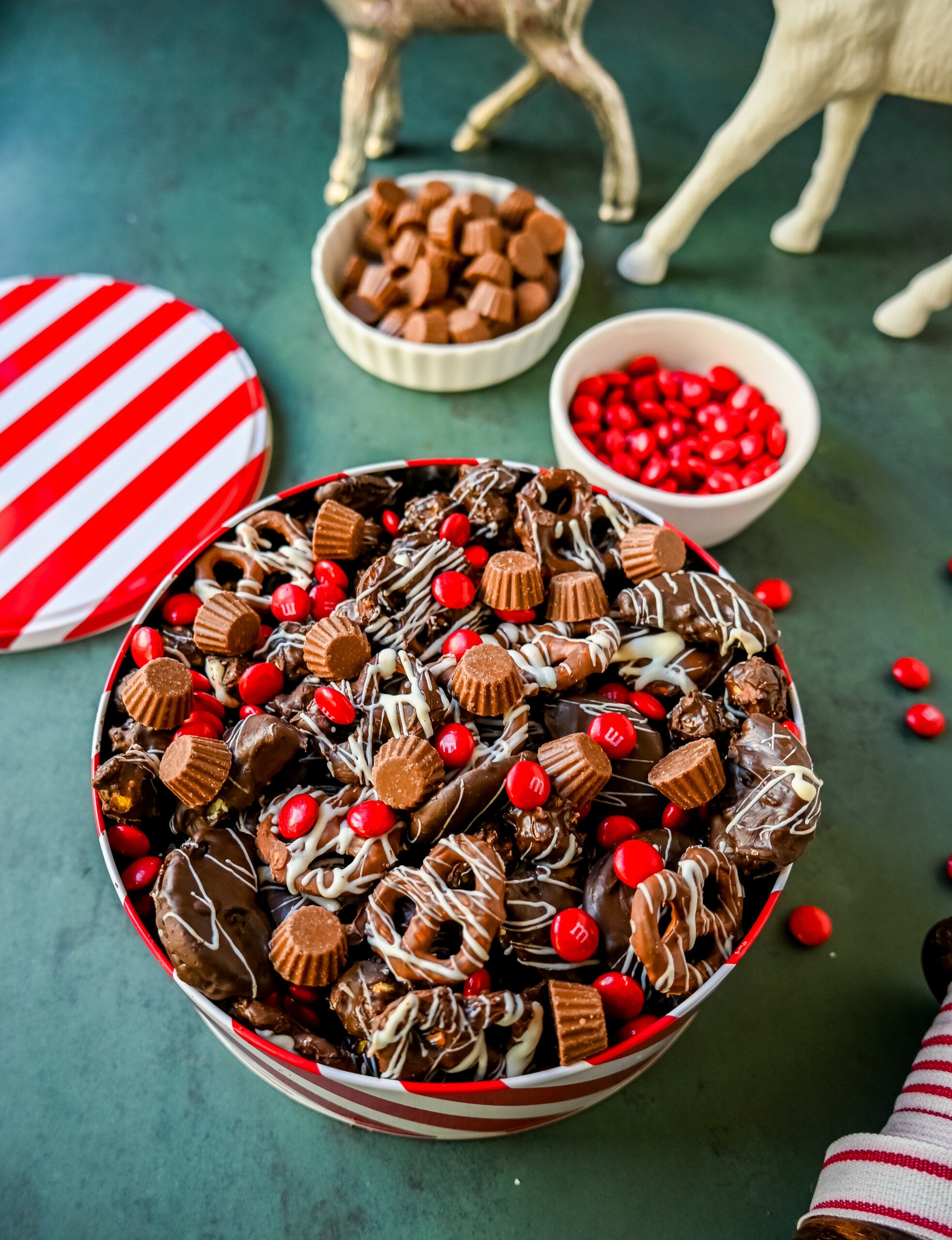 Jingle Jangle Christmas Chocolate Snack Mix. This popular chocolate snack mix inspired by Trader Joe's Jingle Jangle Holiday Mix is perfect for chocolate lovers. It is the best salty and sweet mix and is the perfect holiday treat to give to neighbors, friends, and family. You won't be able to stop eating it!