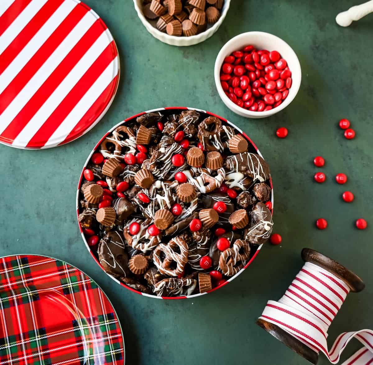 Jingle Jangle Christmas Chocolate Snack Mix. This popular chocolate snack mix inspired by Trader Joe's Jingle Jangle Holiday Mix is perfect for chocolate lovers. It is the best salty and sweet mix and is the perfect holiday treat to give to neighbors, friends, and family. You won't be able to stop eating it!