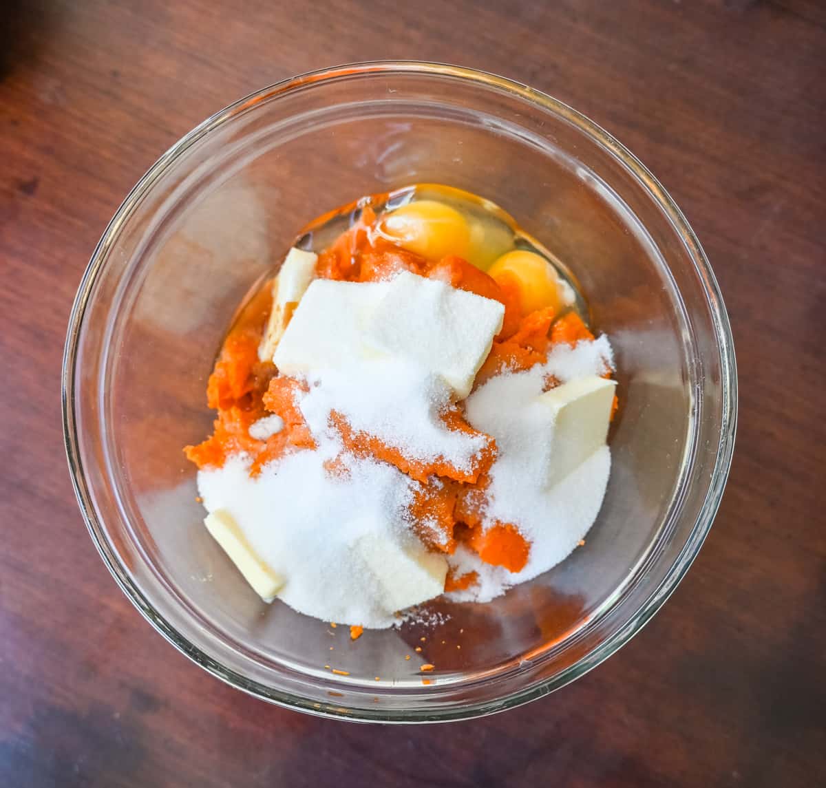 Mashing sweet potatoes