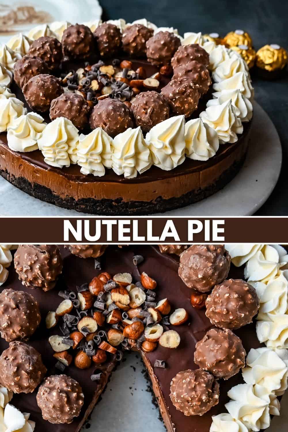 Easy No-Bake Chocolate Nutella Cream Pie with an Oreo cookie crust. This creamy Nutella pie is so decadent and delicious!