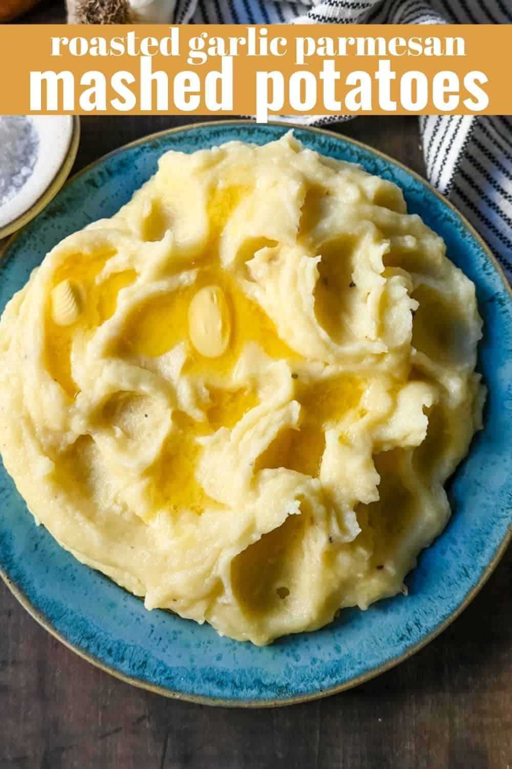 Parmesan Roasted Garlic Mashed Potatoes. Creamy mashed potatoes with roasted garlic and freshly grated parmesan cheese. These flavorful roasted garlic mashed potatoes are such a delicious side dish.