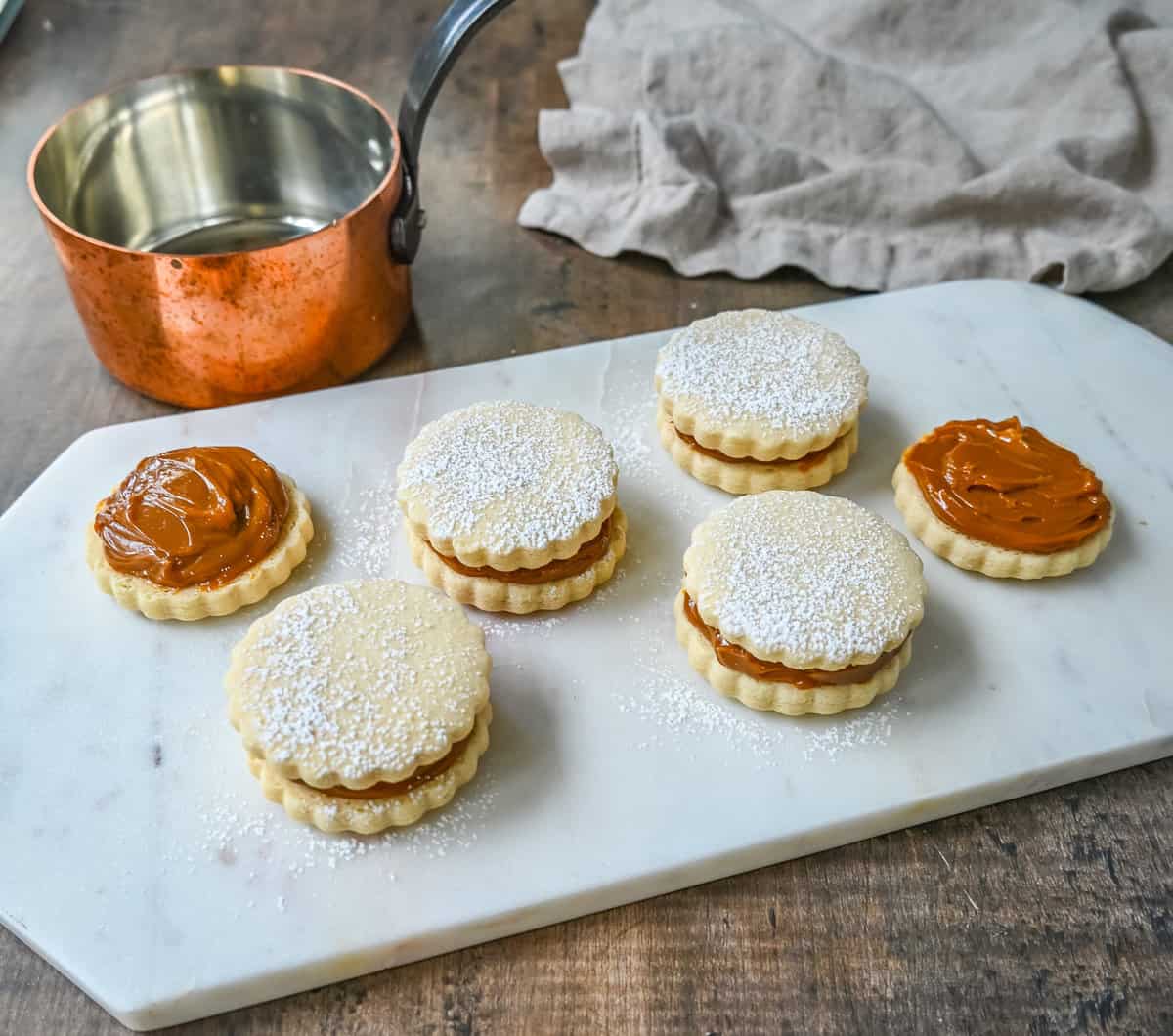 Chocolate Alfajores Argentinos - Cocoa Shortbread and Sandwich Cookies  Dipped in Semisweet Chocolate - Wooden Table Baking Company Gourmet Set Of  4