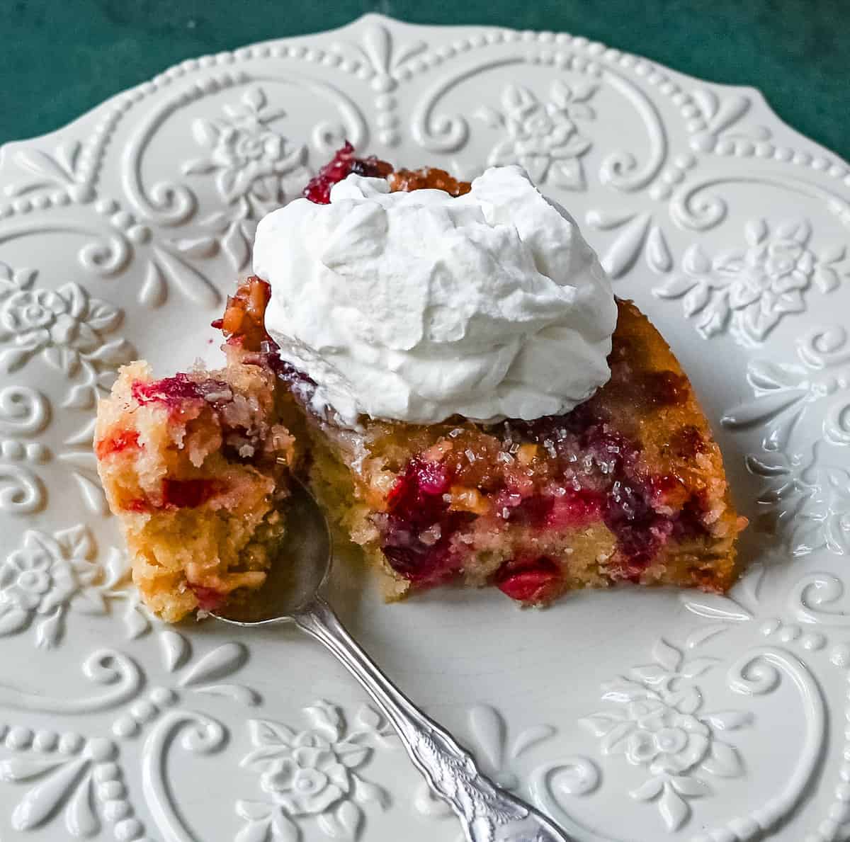 Nantucket Cranberry Pie. This popular dessert is a moist almond cake paired with tart cranberries and nuts that is a staple at holiday gatherings. The cranberry cobbler is always a hit and pairs so well with fresh whipped cream or vanilla bean ice cream.