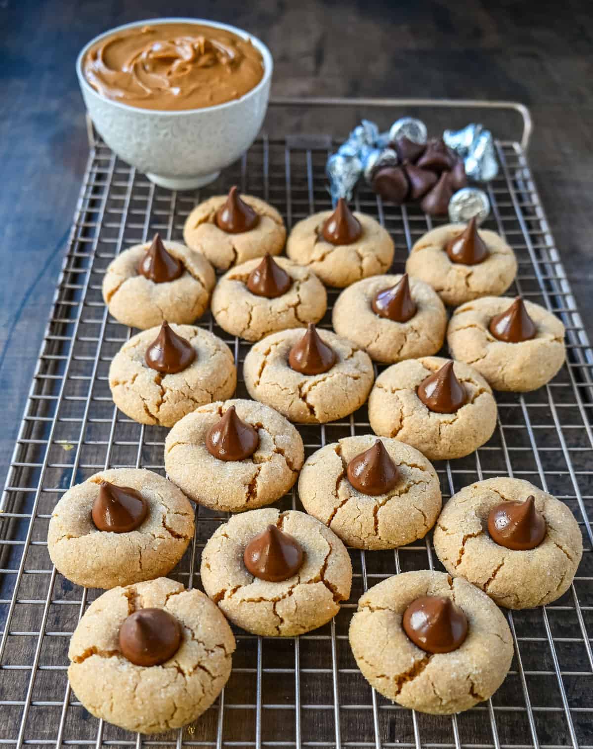Easy Peanut Butter Blossoms. This popular soft and chewy peanut butter cookie with a Hershey's chocolate kiss in the center is the classic Christmas cookie. This recipe has been in my family for over 60 years and is the best peanut butter blossom recipe.