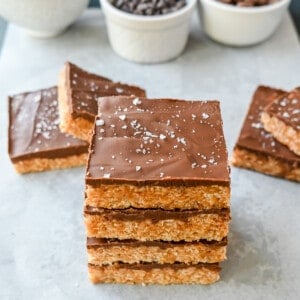 Best Scotcheroos Recipe. A popular dessert bar made with chocolate, peanut butter, butterscotch, and Rice Krispies. An easy no-bake dessert bar made in minutes!