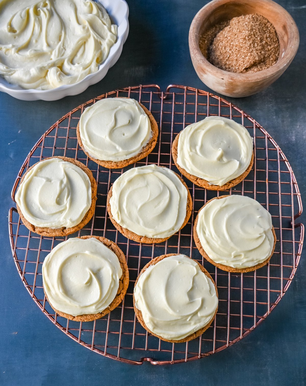 Soft Gingerbread Cookies with Cream Cheese Frosting. These Frosted Molasses Ginger Cookies are the perfect Christmas Cookie. Soft in the center with the perfect crisp edges. The sweet cream cheese frosting pairs perfectly with the spiced gingerbread cookie. This is a quintessential Christmas cookie recipe that gets rave reviews!