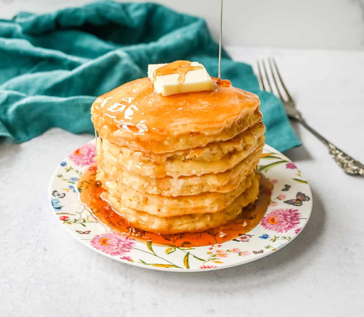 The Best Pancake Recipe. Light and fluffy buttermilk pancakes with a secret ingredient to make it extra tender. These sour cream pancakes are the only pancake recipe you will ever need!