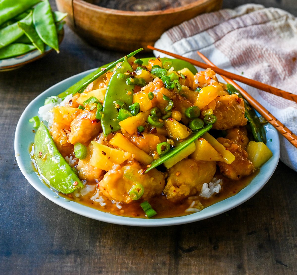 Crispy Pineapple Chicken. This Pineapple Chicken is made with crispy pineapple chicken covered in a sweet and tangy pineapple sauce. This Chinese Pineapple Chicken is a crowd pleaser!