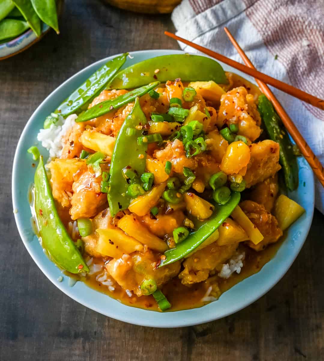Crispy Pineapple Chicken. This Pineapple Chicken is made with crispy pineapple chicken covered in a sweet and tangy pineapple sauce. This Chinese Pineapple Chicken is a crowd pleaser!