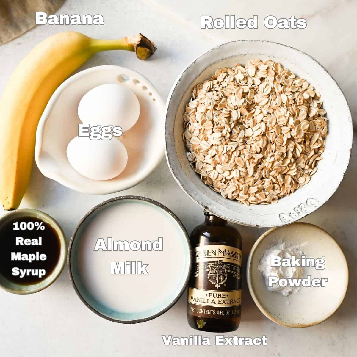 Healthy Banana Oatmeal Pancake Ingredients