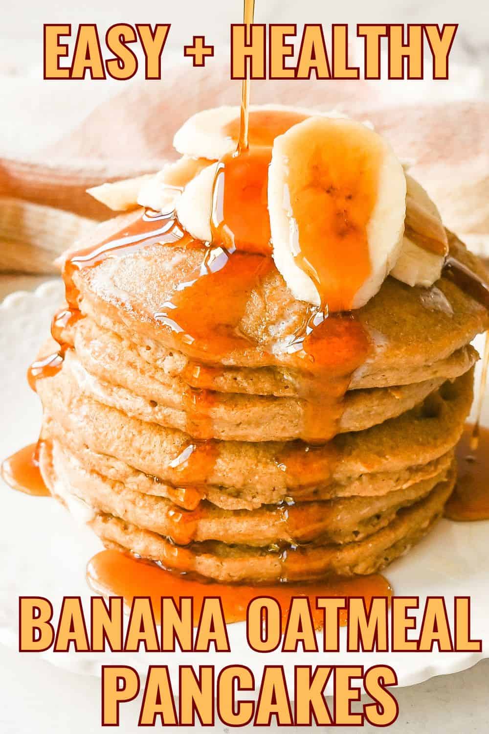 Healthy Banana Oatmeal Pancakes. Banana and Oatmeal Pancakes are delicious healthy pancakes that are gluten-free, dairy-free, and sugar-free. You won't miss any of it! These are the best healthy pancakes have zero butter or oil in them. These light and fluffy gluten-free pancakes will keep you full and satisfied without all of the fillers.  These Banana Oat Pancakes are whipped up in a blender in no time at all. You won't believe how good they taste!