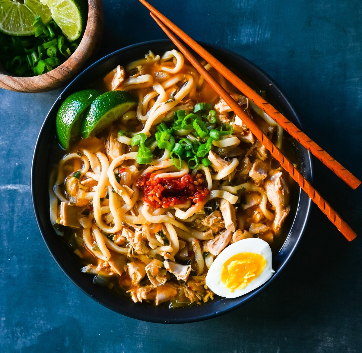 Homemade Chicken Ramen. This warm, comforting bowl of homemade chicken ramen is made with tender chicken, noodles, vegetables, in a perfectly spiced flavorful broth.