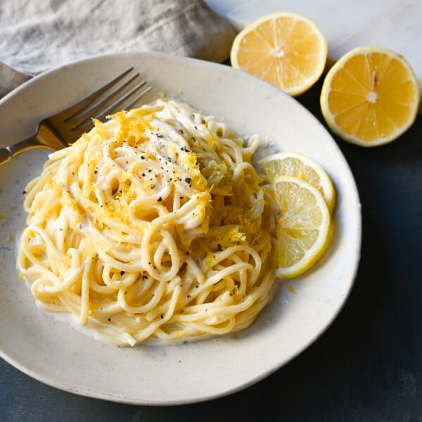 Lemon Pasta (Spaghetti al Limone). This creamy and tangy pasta dish features fresh lemon cream sauce tossed with fresh pasta. This Spaghetti al Limone is vibrant, fresh, and perfectly creamy and is so easy to make!