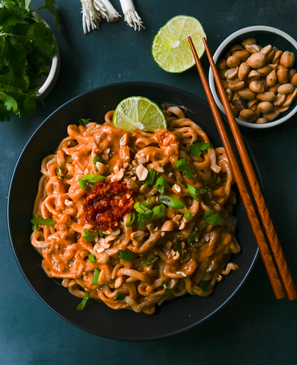 These salty, spicy, and sweet peanut noodles are made in less than 15 minutes and are so easy and taste delicious. You will be craving these simple Spicy Peanut Noodles!