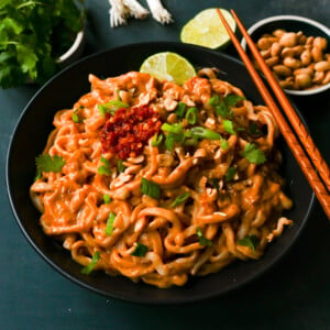 These salty, spicy, and sweet peanut noodles are made in less than 15 minutes and are so easy and taste delicious. You will be craving these simple Spicy Peanut Noodles!