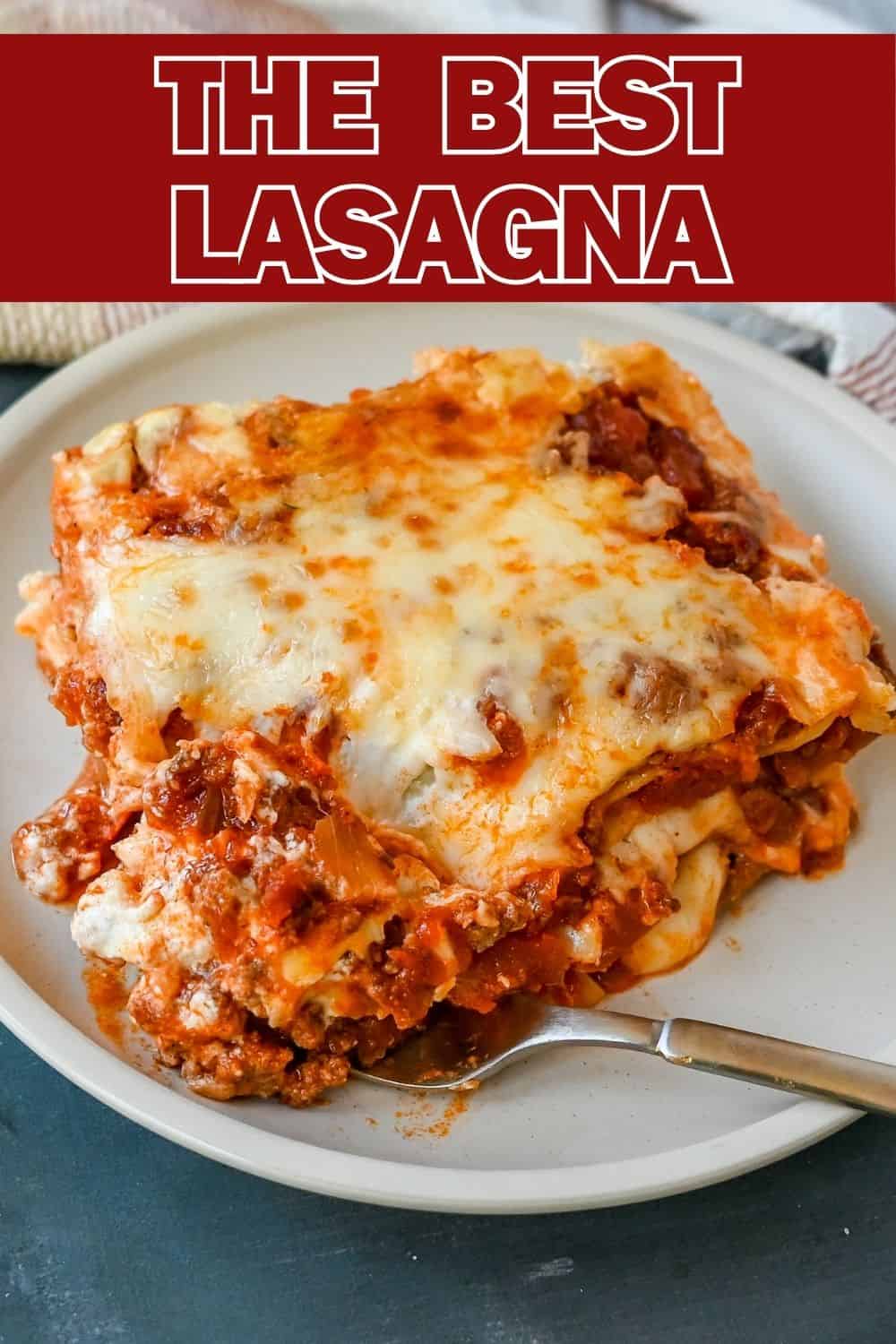 The Best Lasagna Recipe. This Italian Bolognese Lasagna is made with a creamy bechamel sauce with layers of meat sauce and cheese. This homemade lasagna is the best lasagna recipe!