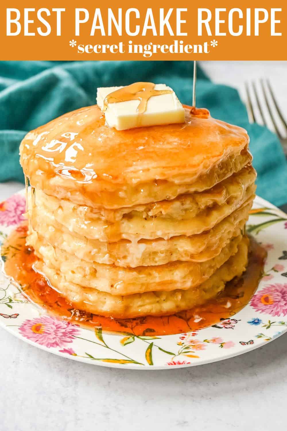 The Best Pancake Recipe. Light and fluffy buttermilk pancakes with a secret ingredient to make it extra tender. These sour cream pancakes are the only pancake recipe you will ever need!
