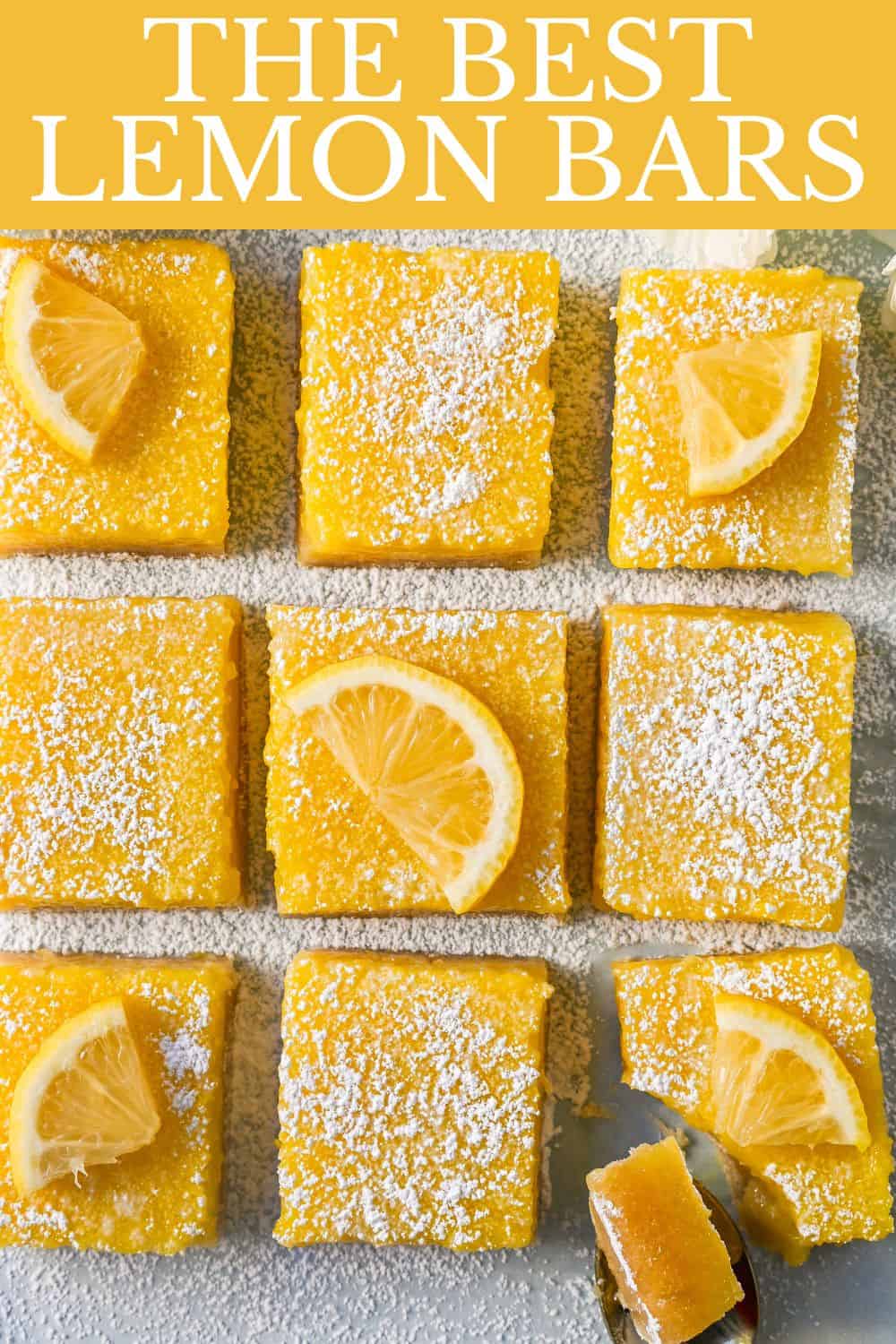 Lemon Bars. These classic lemon bars are made with tangy and sweet lemon curd and a buttery shortbread crust. If you love lemon desserts, you will love this lemon bar recipe. How to make the perfect lemon bar!