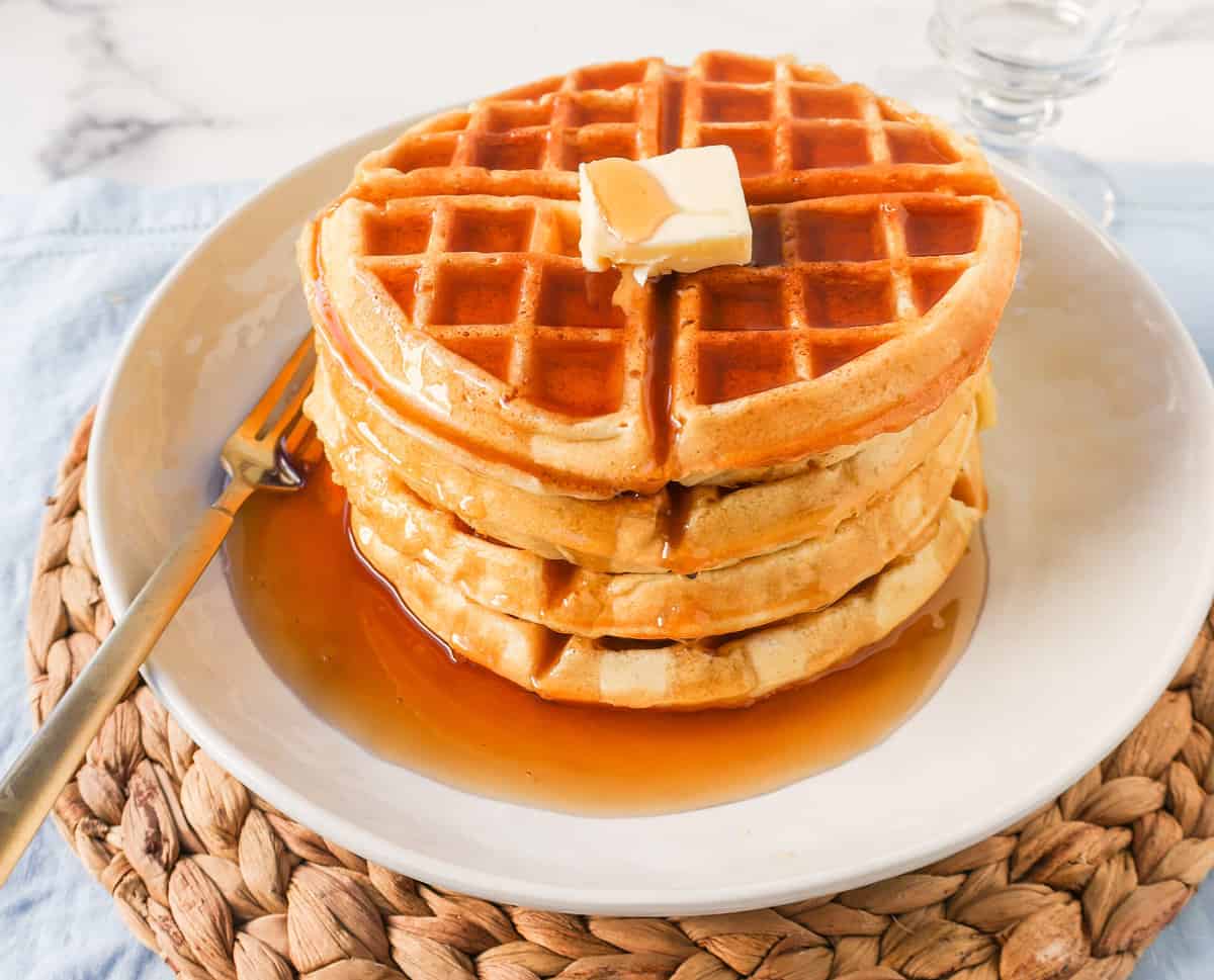 Buttermilk Waffles. How to make the best homemade Belgian waffles at home. Buttermilk waffles with crispy edges and chewy centers make the perfect weekend breakfast!