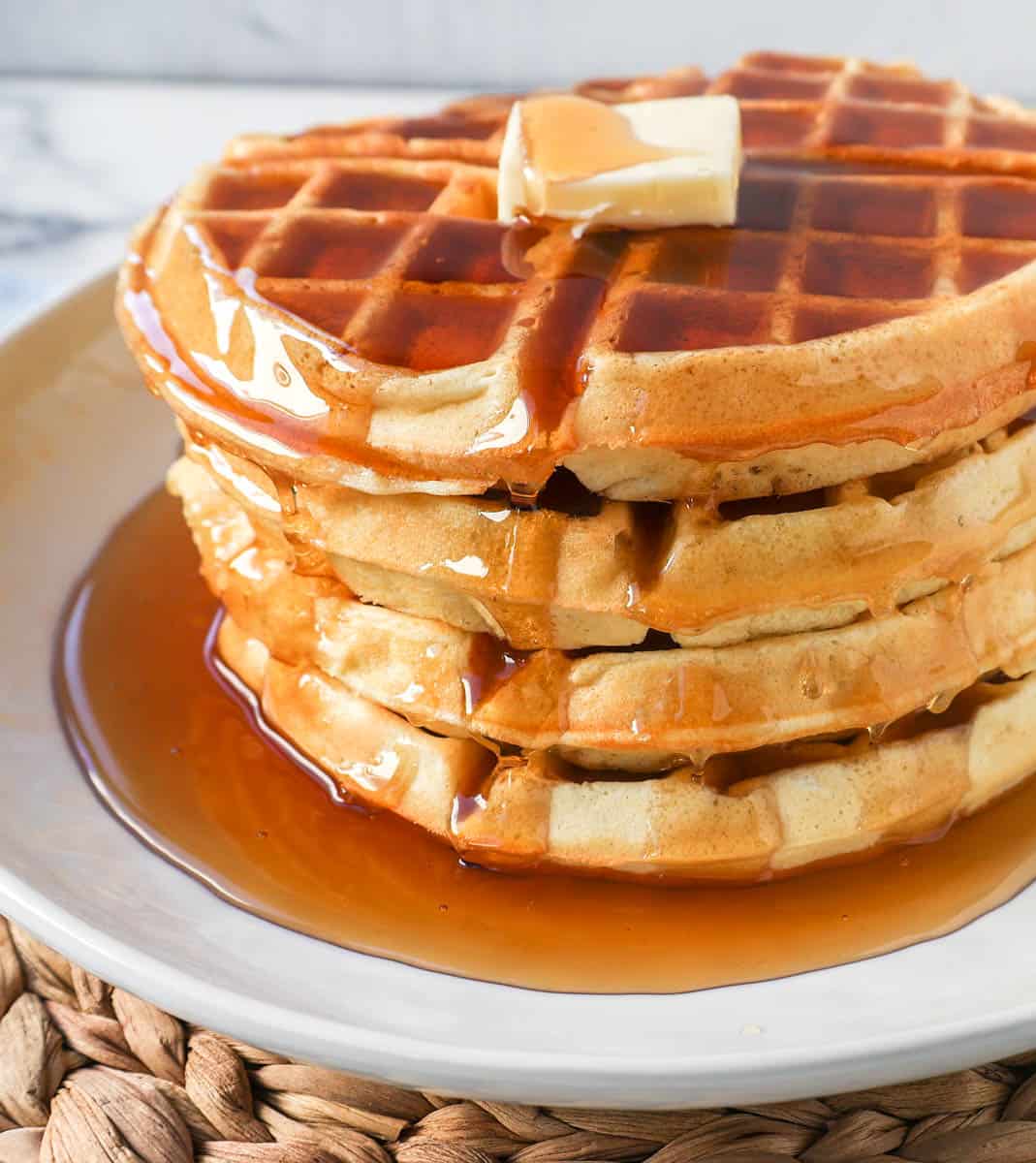 Buttermilk Waffles. How to make the best homemade Belgian waffles at home. Buttermilk waffles with crispy edges and chewy centers make the perfect weekend breakfast!