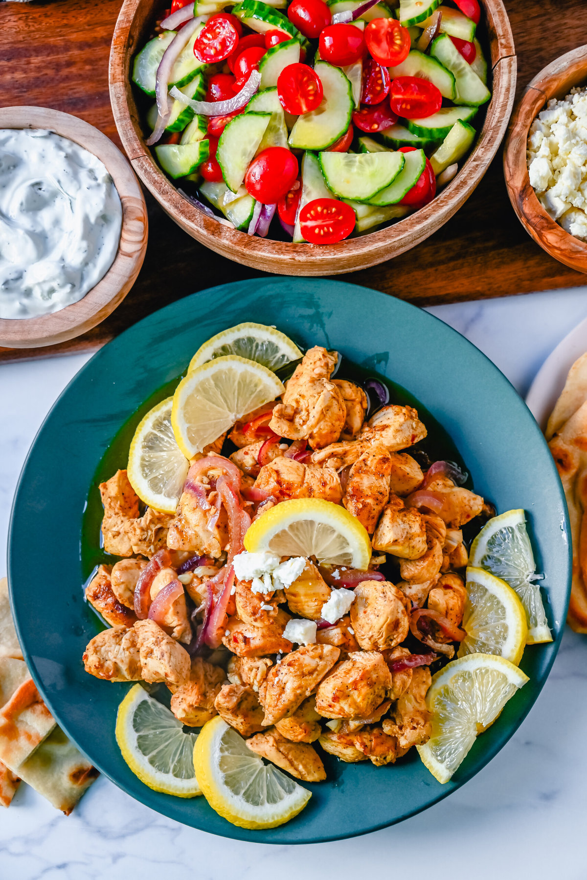 Oven Roasted Chicken Shawarma. Juicy, flavorful Chicken Shawarma made with chicken in a bright, spiced lemon marinade baked in the oven until perfectly cooked. This is such an easy chicken shawarma recipe!
