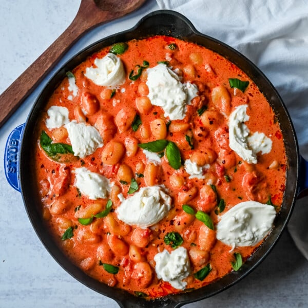 Creamy Tomato Gnocchi with Burrata. This easy 20-minute Creamy Tomato Gnocchi is made with a vibrant tomato garlic sauce tossed with cream, fresh basil, and gnocchi and topped with fresh burrata cheese. A simple, quick, and easy dinner full of flavor!