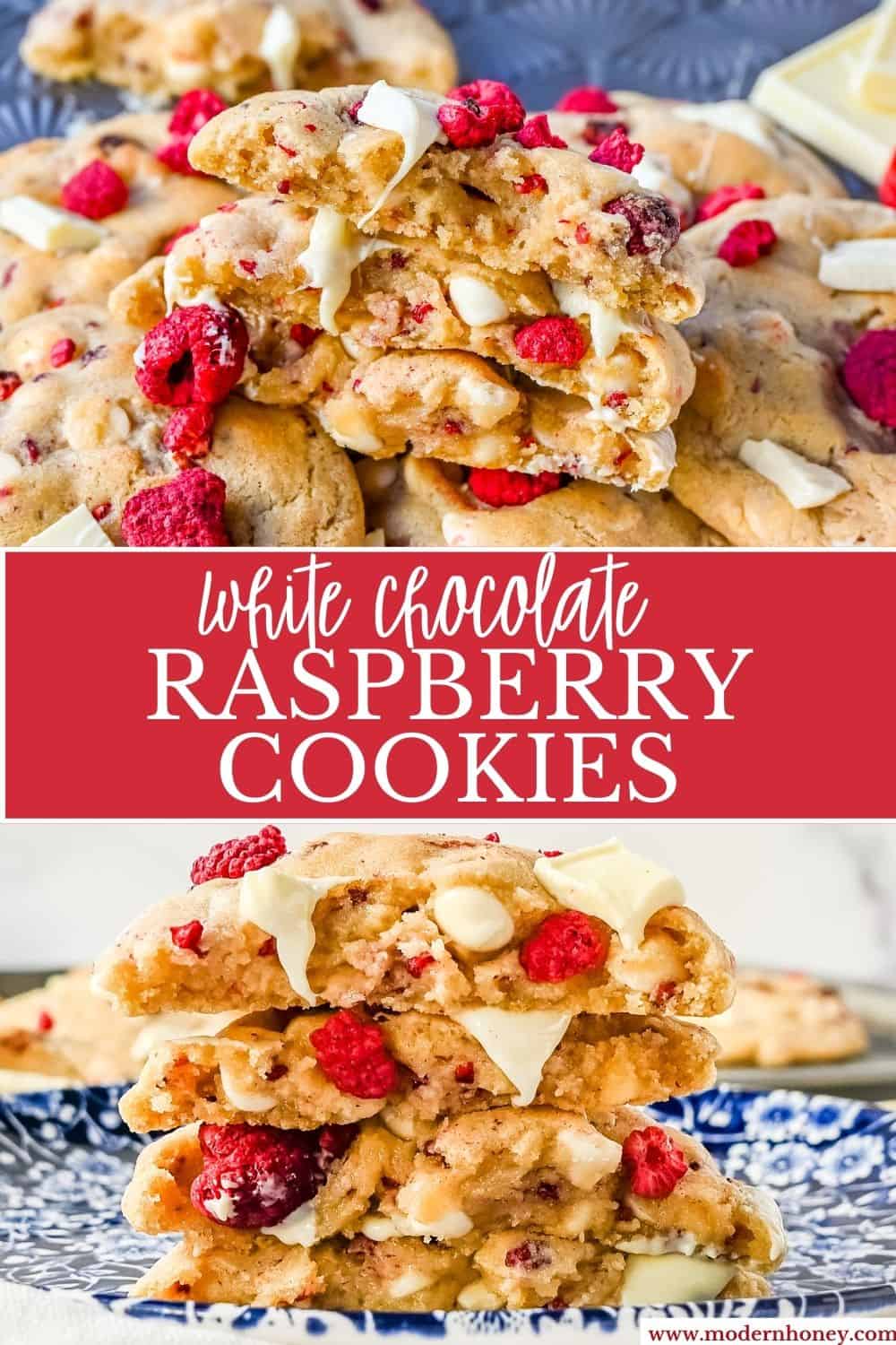 White Chocolate Raspberry Cookies. Soft and chewy raspberry white chocolate cookies made with freeze dried raspberries and creamy white chocolate. These are the best bakery-style white chocolate raspberry cookies!