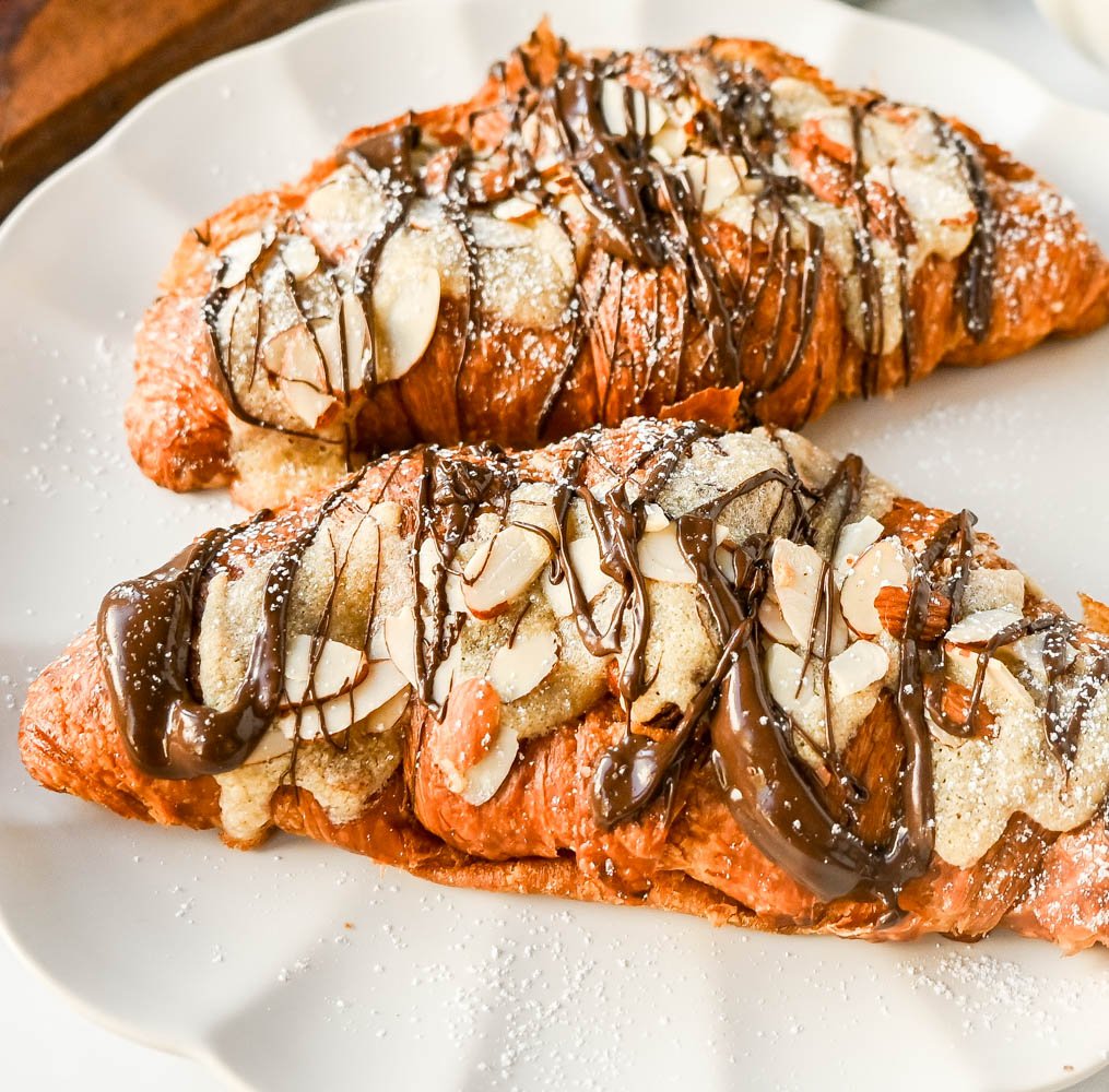 Easy Chocolate Almond Croissants. These quick and easy chocolate almond croissants use a shortcut by using day old croissants and filling them with a homemade almond filling and rich, decadent chocolate and baking until warm. These are the best almond chocolate croissants!