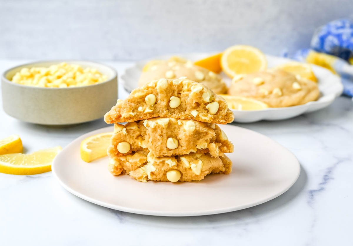 Levain Bakery Lemon Cookies. These soft, thick, chewy, bakery-style Levain Bakery Lemon Cookies are made with three types of lemon flavoring plus lemon chips. You will love these bakery style lemon cookies!