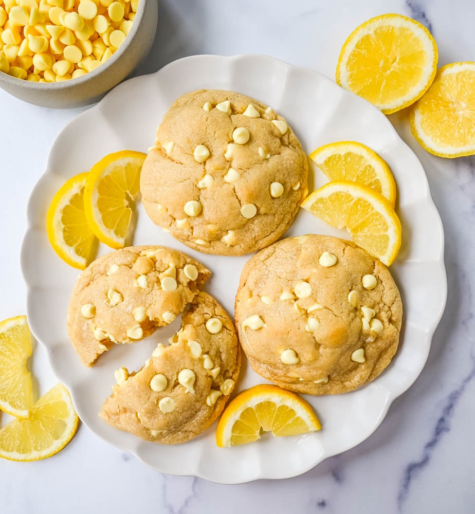 Levain Bakery Lemon Cookies. These soft, thick, chewy, bakery-style Levain Bakery Lemon Cookies are made with three types of lemon flavoring plus lemon chips. You will love these bakery style lemon cookies!